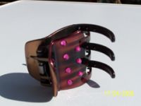 Haarklem bruin met roze stenen